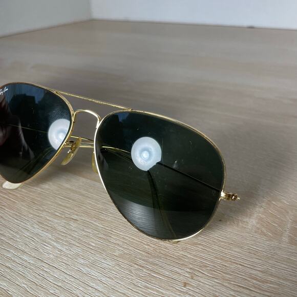 Vintage B&L Ray-Ban Aviator Sunglasses Gold Metal Frames 62-14 USA - Picture 7 of 13